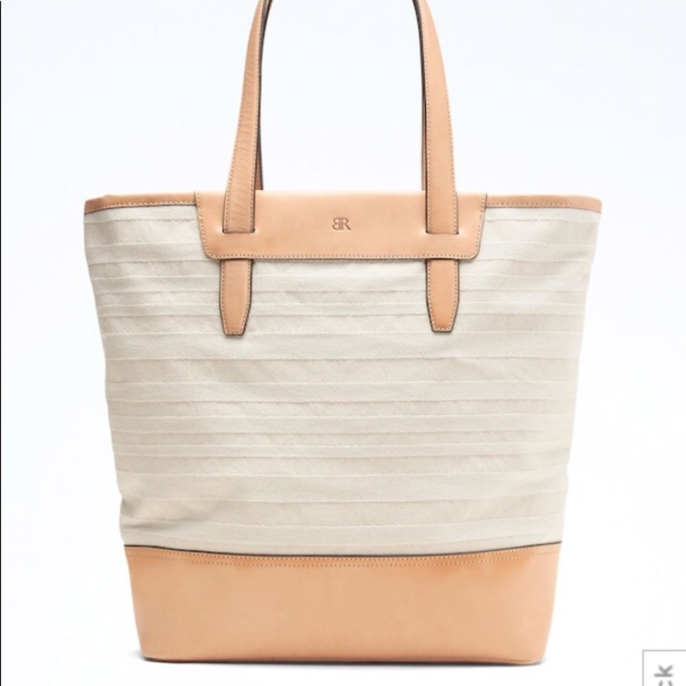 Banana Republic Cotton and Italian Leather Tote